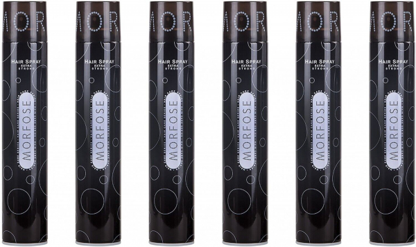 6x Morfose Extra Strong Haarspray Schwarz 400 ml